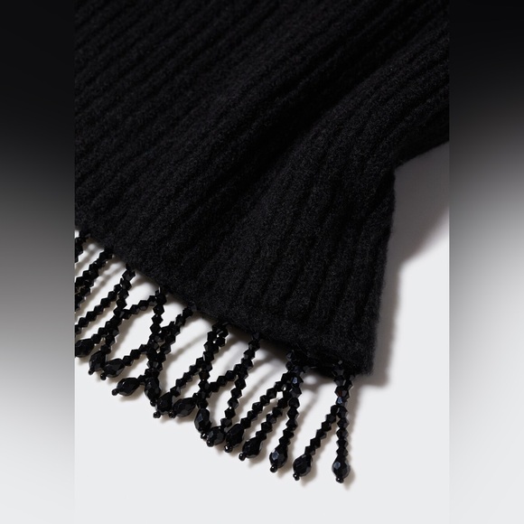Mango beaded ribbed fringe sweater XS - Picture 5 of 5